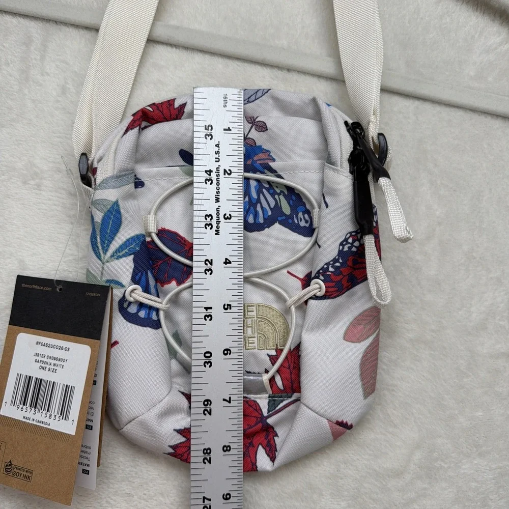 The North Face Jester Crossbody Bag Gardenia White Butterfly Print NWT OS - Picture 3 of 11